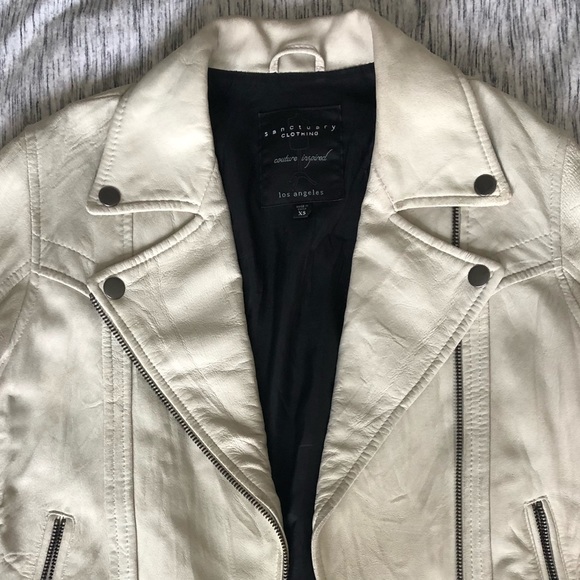 Sanctuary cream Leather Jacket - Picture 2 of 2